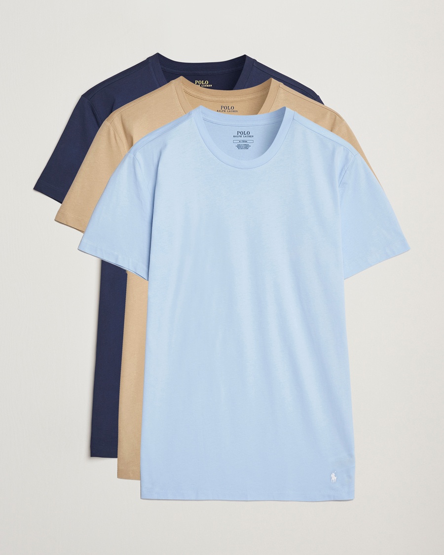 Herr | Avdelningar | Polo Ralph Lauren | 3-Pack Crew Neck T-Shirt Navy/Blue/Khaki