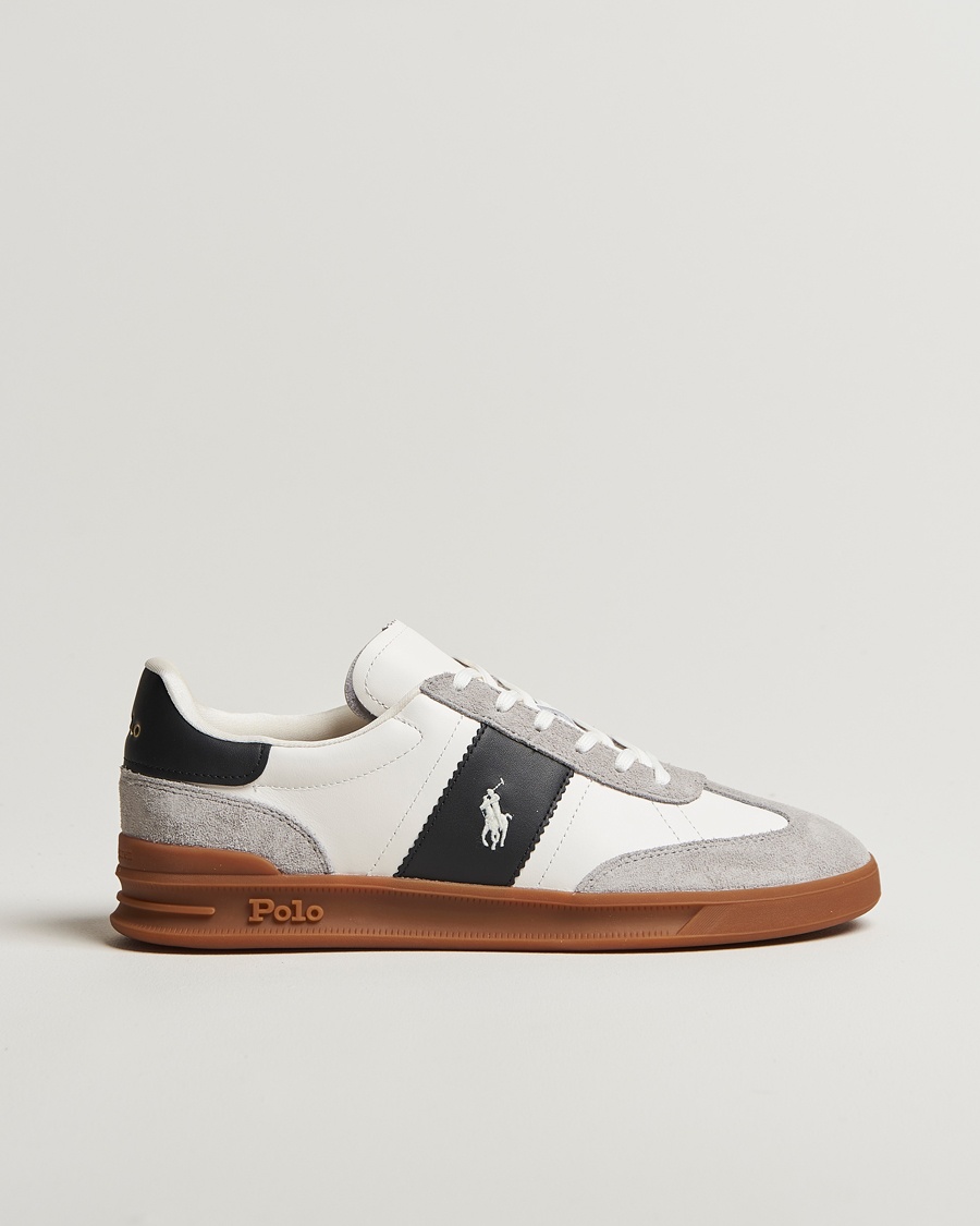 Herr | Tillfälligt säsongserbjudande | Polo Ralph Lauren | Aera Leather/Suede Sneaker White/Grey