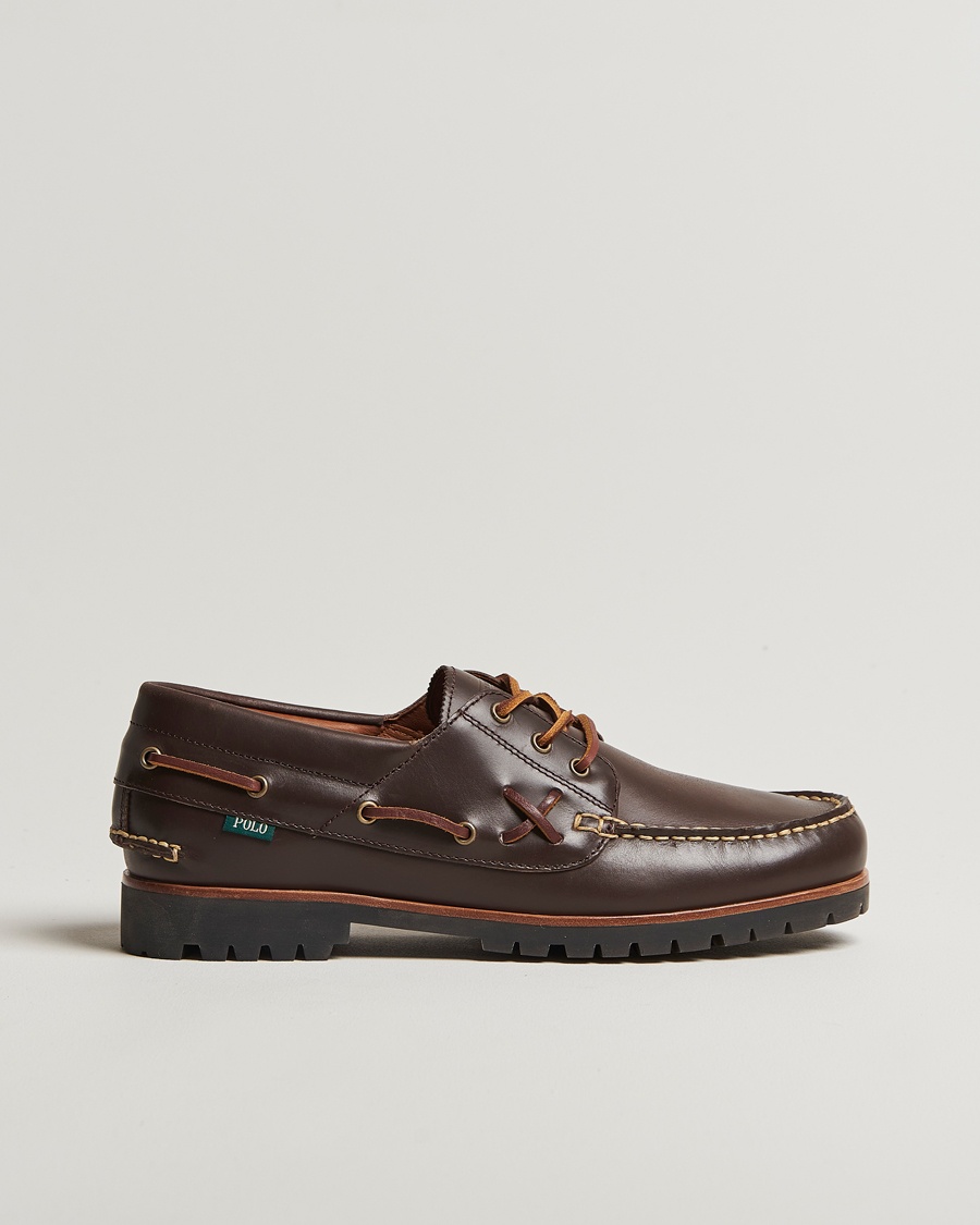 Polo Ralph Lauren Ranger Leather Boat Shoe Dark Brown – Brun