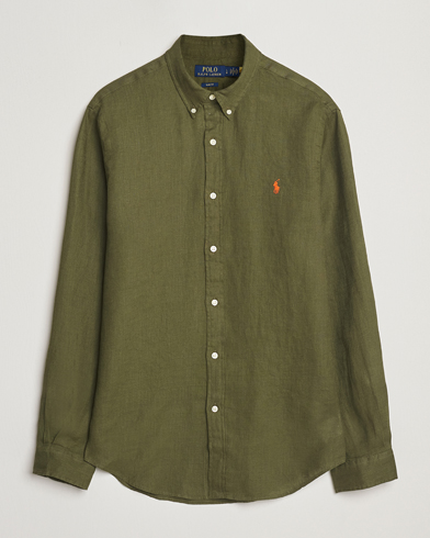 Polo Ralph Lauren Slim Fit Linen Shirt New Olive – Grön
