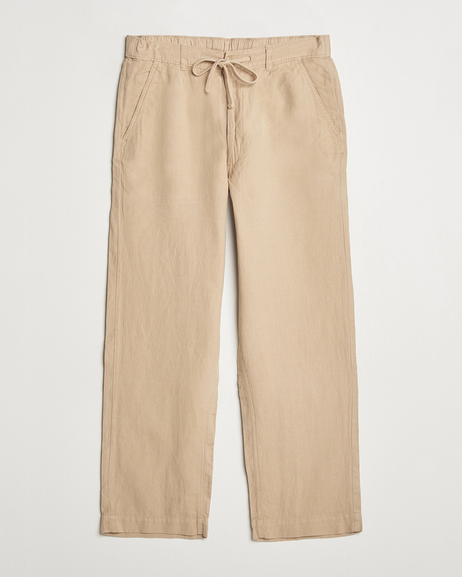 Herr | Linnebyxor | Polo Ralph Lauren | Pleated Cotton Linen Pants Coastal Beige