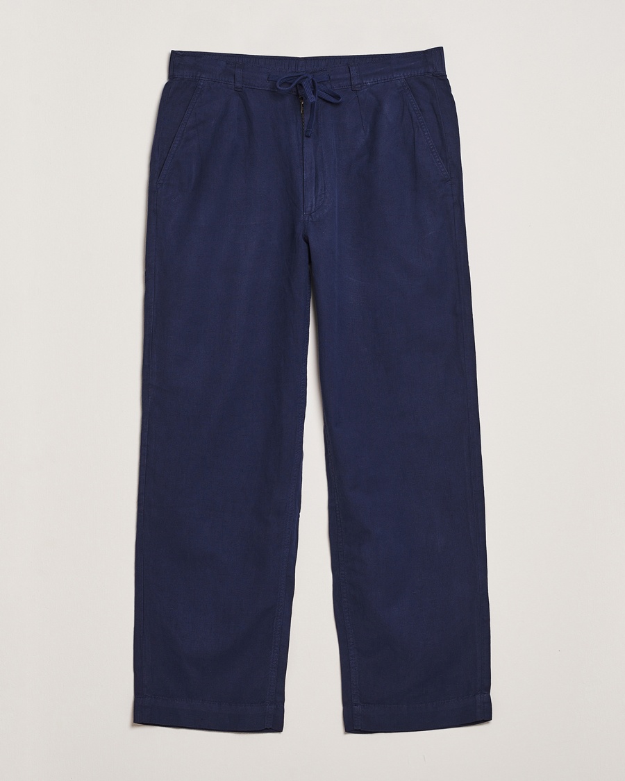 Herr | World of Ralph Lauren | Polo Ralph Lauren | Pleated Cotton Linen Pants Newport Navy