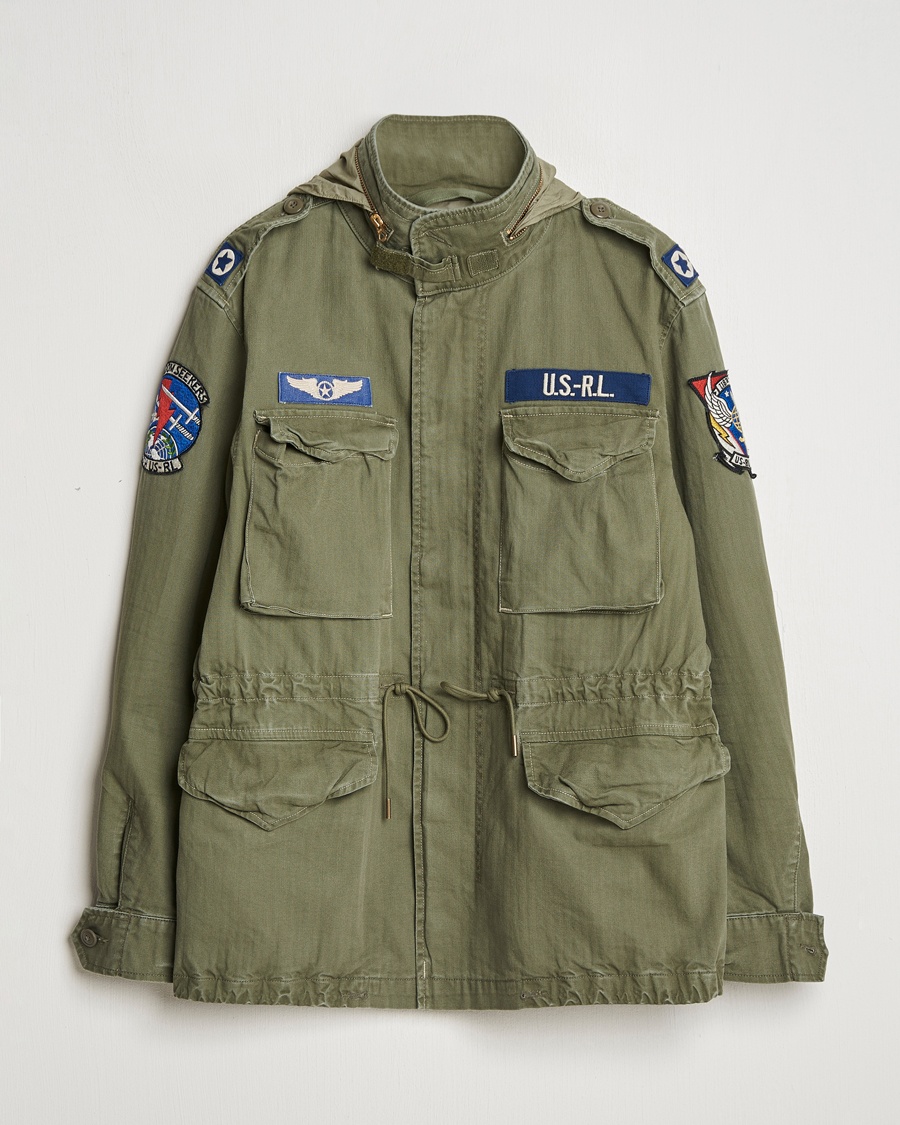Herr | Klassiska jackor | Polo Ralph Lauren | Herringbone Field Jacket Olive Mountain