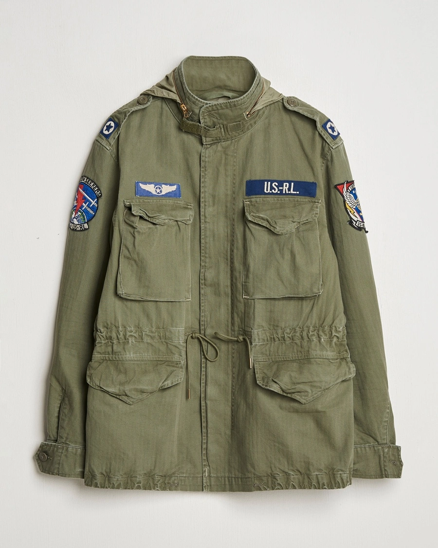 Polo Ralph Lauren Herringbone Field Jacket Olive Mountain – Grön