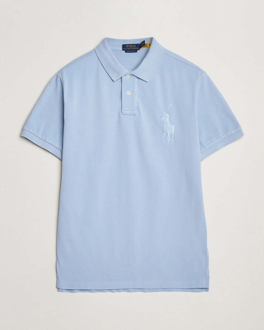Herr | Pikéer | Polo Ralph Lauren | Custom Slim Fit Mesh Polo Chambray Blue