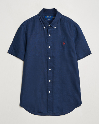  Short Sleeve Linen Shirt Newport Navy