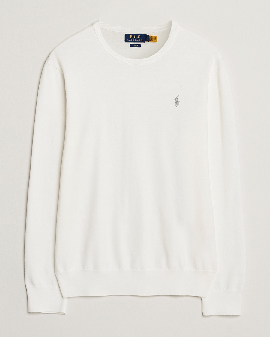 Herr | | Polo Ralph Lauren | Cotton Crew Neck Sweater Deckwash White