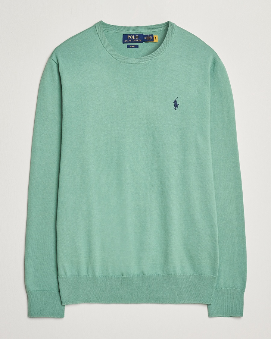 Herr | Tröjor | Polo Ralph Lauren | Cotton Crew Neck Sweater Faded Mint