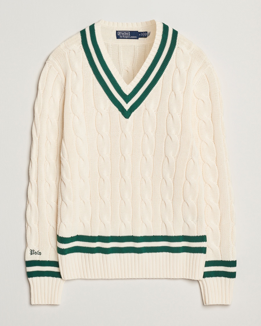  Cricket V-Neck Sweater Cream/New Forest