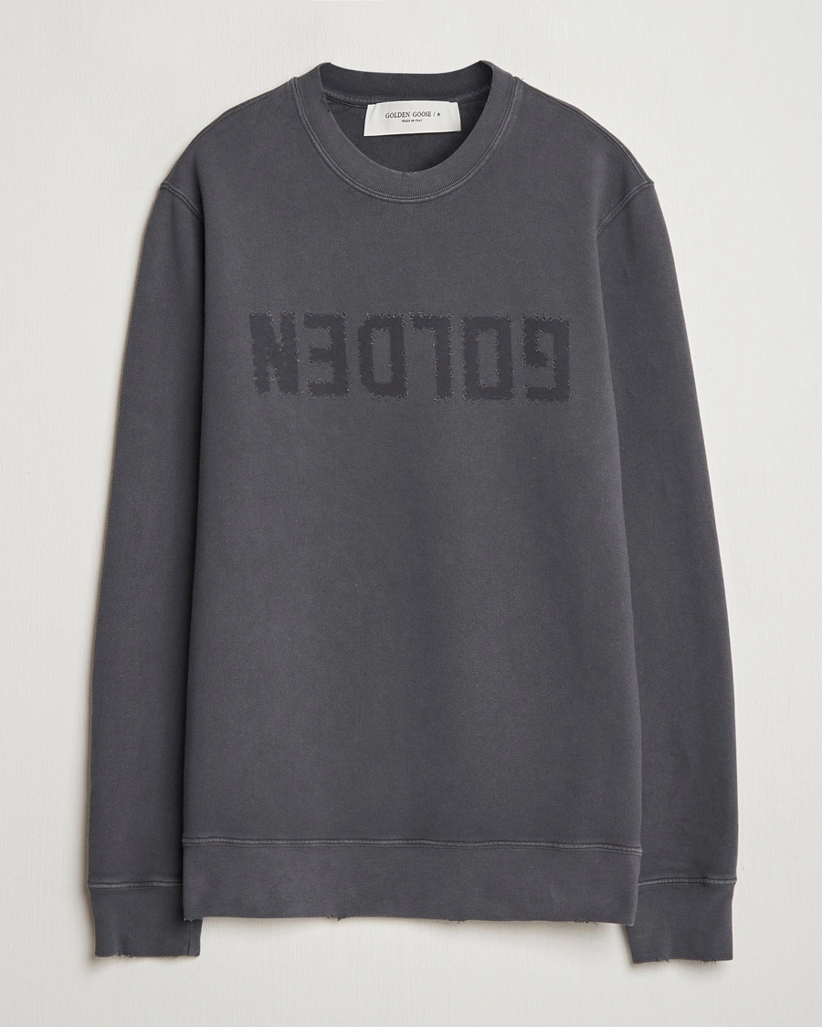 Herr | Grå Sweatshirts | Golden Goose | Distressed Logo Sweatshirt Anthracite