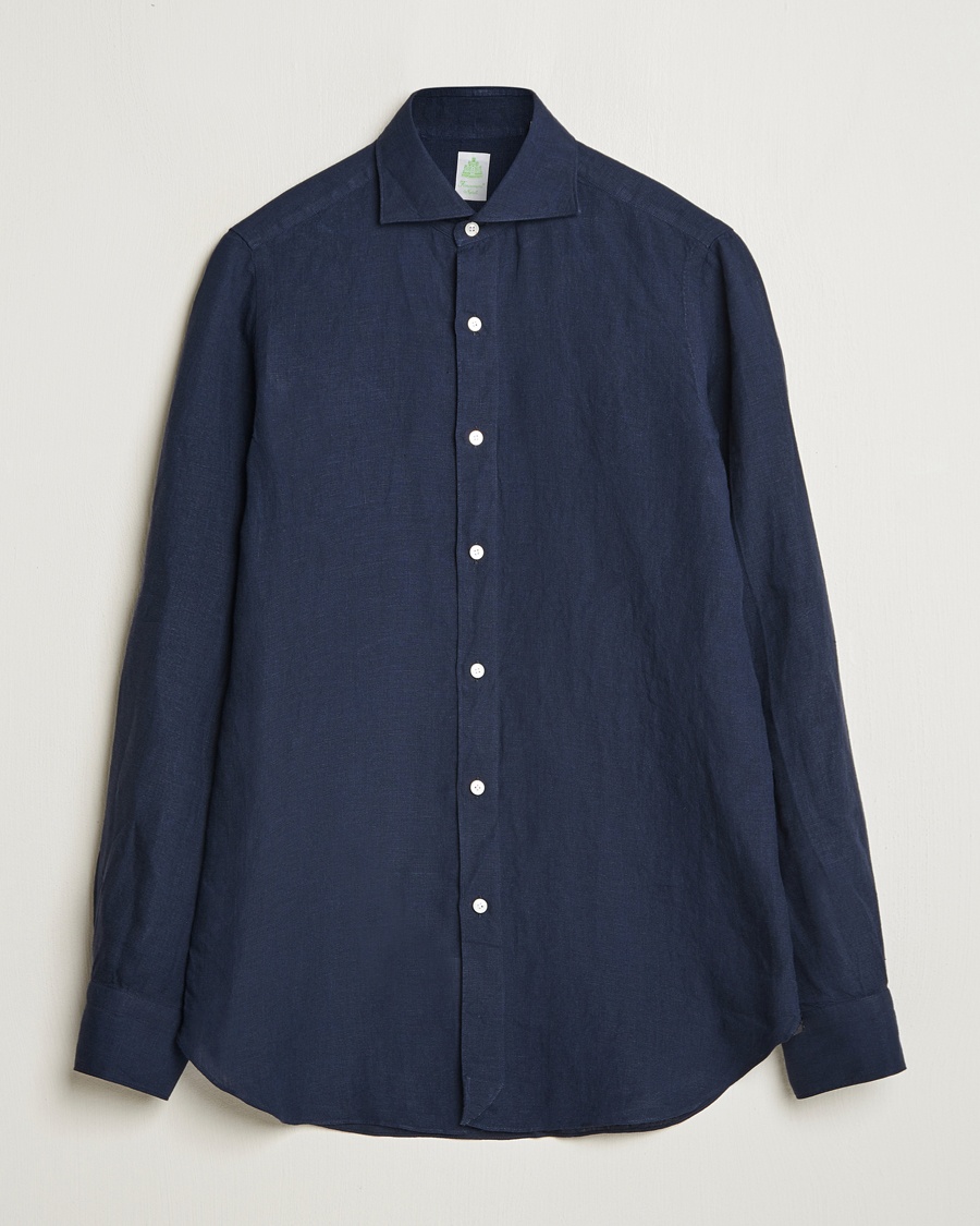 Herr | Linneplagg ej rea | Finamore Napoli | Gaeta Linen Shirt Navy