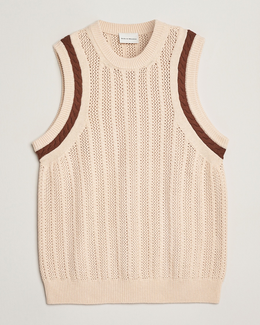 Herr | Västar & Slipovers | Drôle de Monsieur | Knitted Vest Cream