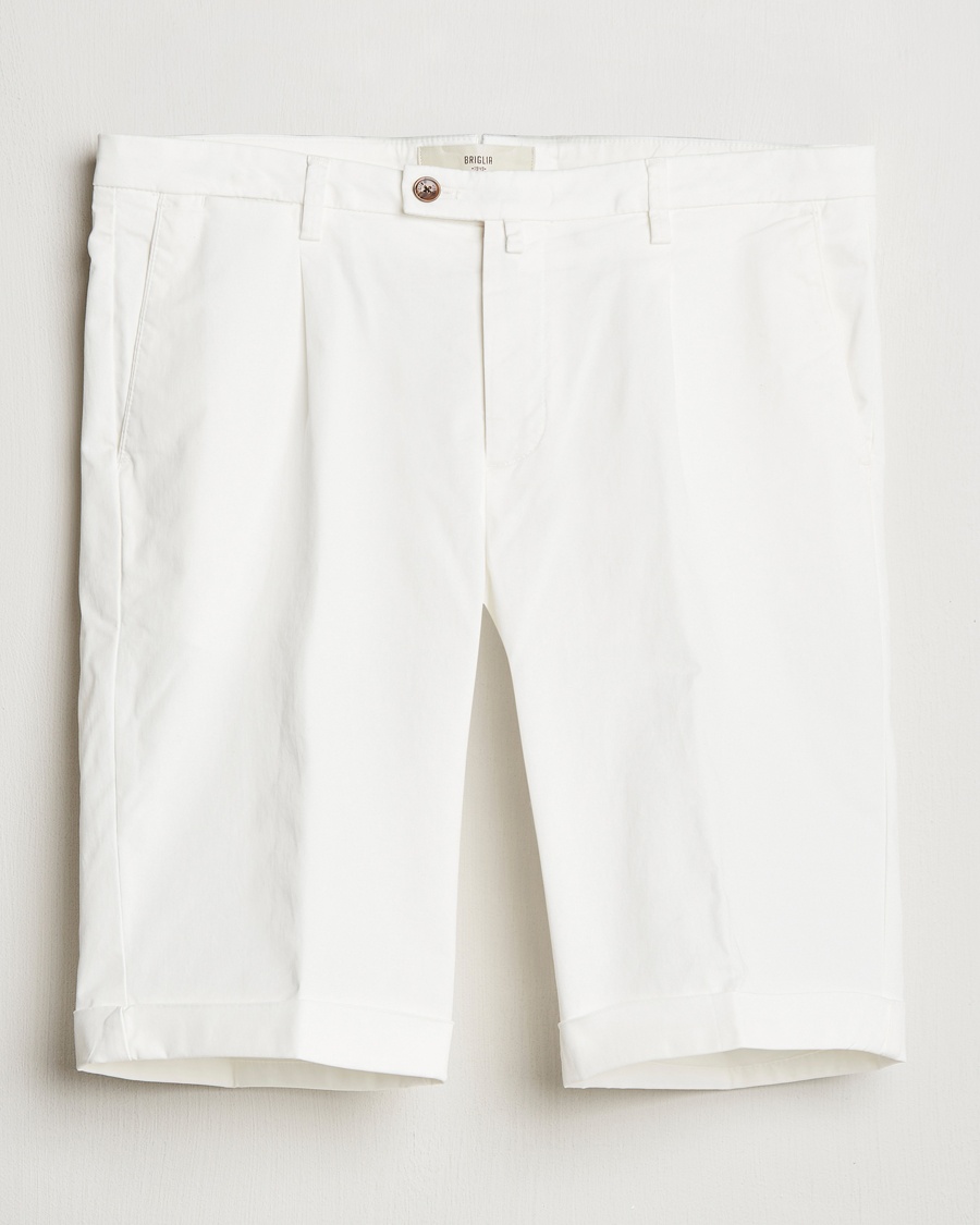 Herr | Chinosshorts | Briglia 1949 | Pleated Cotton Shorts White