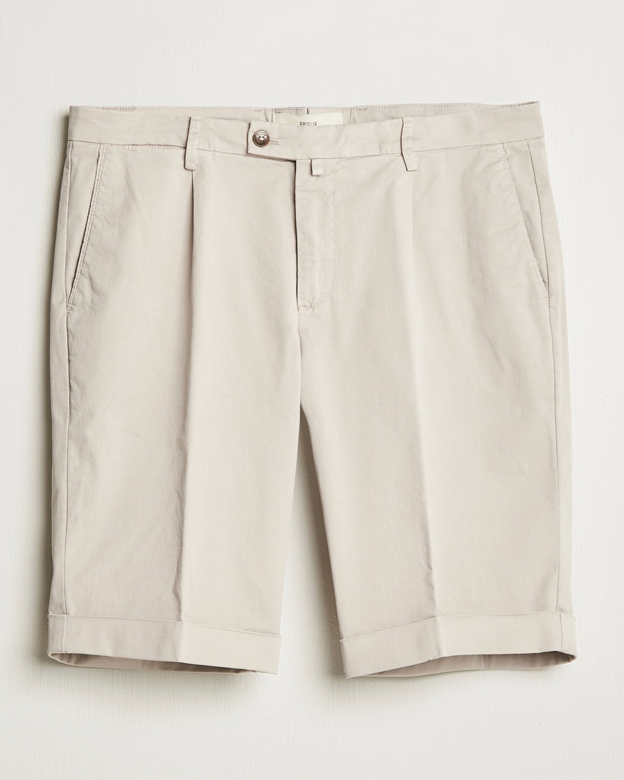 Herr | Chinosshorts | Briglia 1949 | Pleated Cotton Shorts Beige
