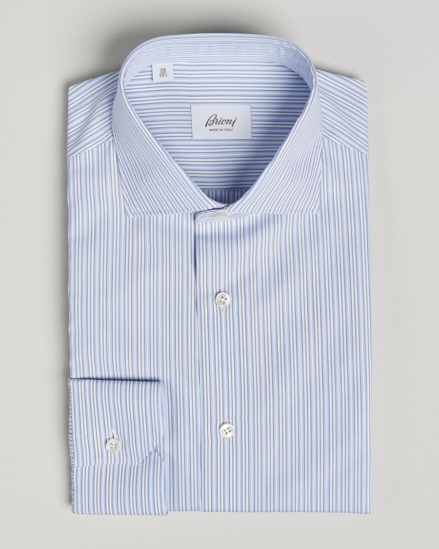 Herr | Formella | Brioni | Slim Fit Dress Shirt Blue Stripes