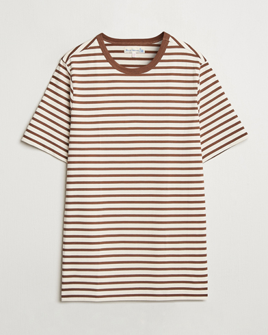 Herr | Senast inkommet | Merz b. Schwanen | Relaxed Fit Striped Sturdy T-Shirt Nut/Nature