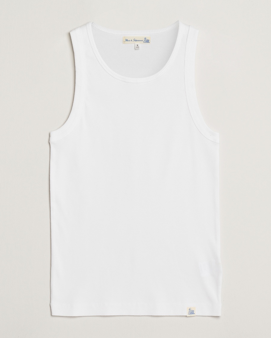 Herr | Linnen | Merz b. Schwanen | Ribbed Tank Top White