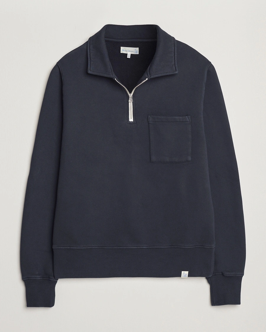 Herr | Half-zip | Merz b. Schwanen | Relaxed Fit Vintage Fleece Half Zip Sweat Charcoal