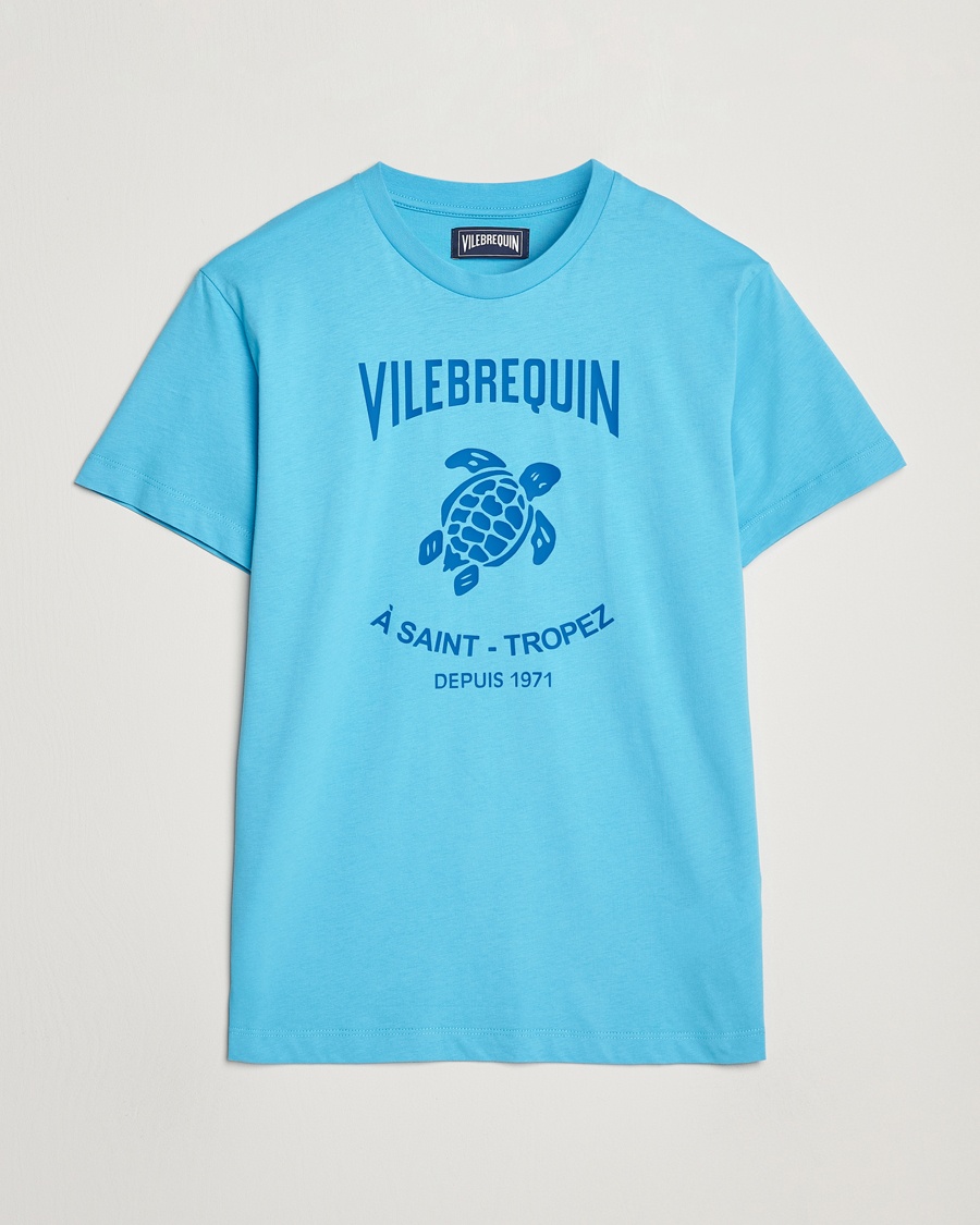 Herr | T-Shirts | Vilebrequin | Printed Crew Neck T-Shirt Topaze Bleue