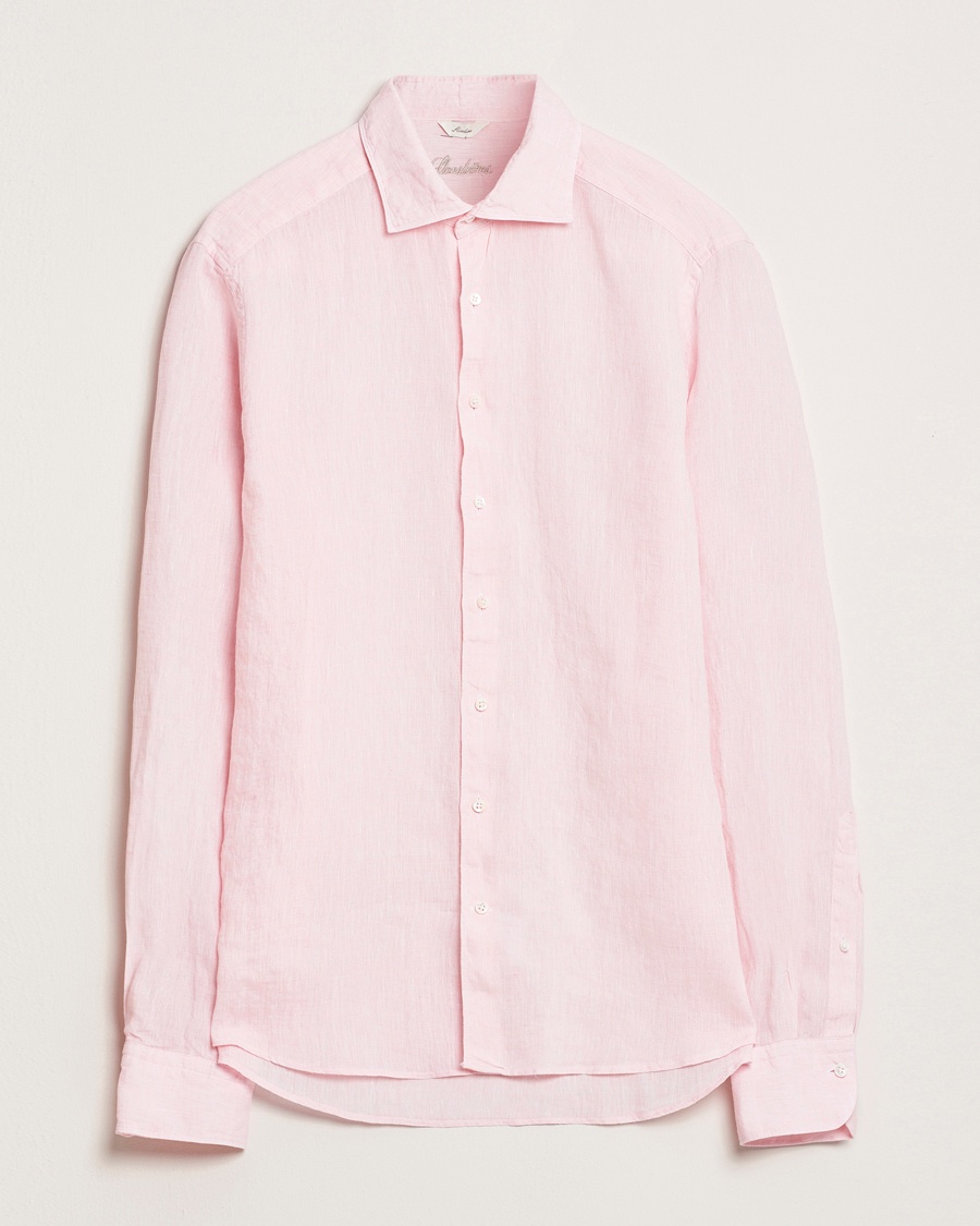 Herr | Linneskjortor | Stenströms | Slimline Cut Away Linen Shirt Soft Pink
