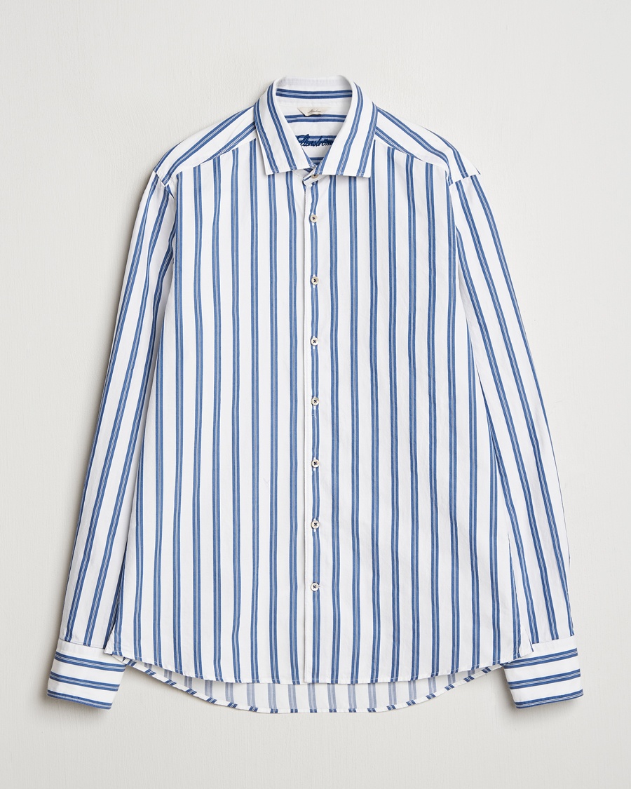Herr | Skjortor | Stenströms | Slimline Striped Casual Shirt Blue/White