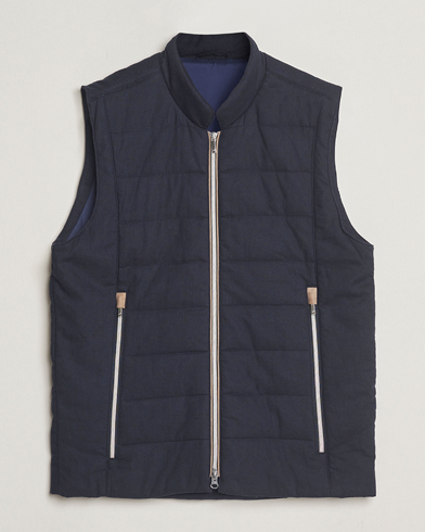 Herr | Business & Beyond - Formal | Stenströms | Linen/Alcantar Vest Navy