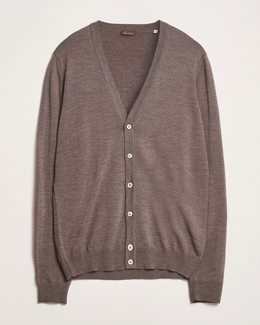 Herr | Cardigans | Stenströms | Merino Cardigan Brown