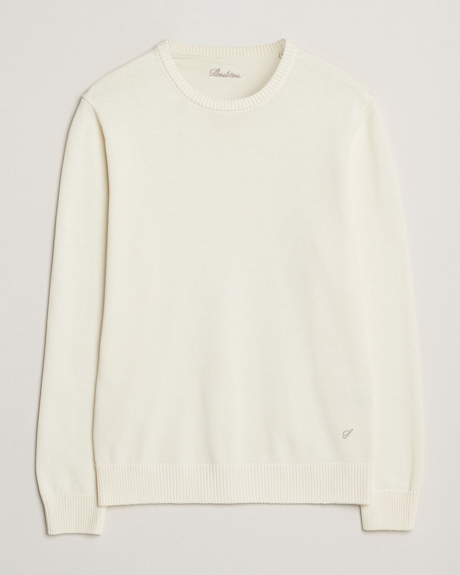 Stenströms Organic Cotton Knitted Sweater White – Vit