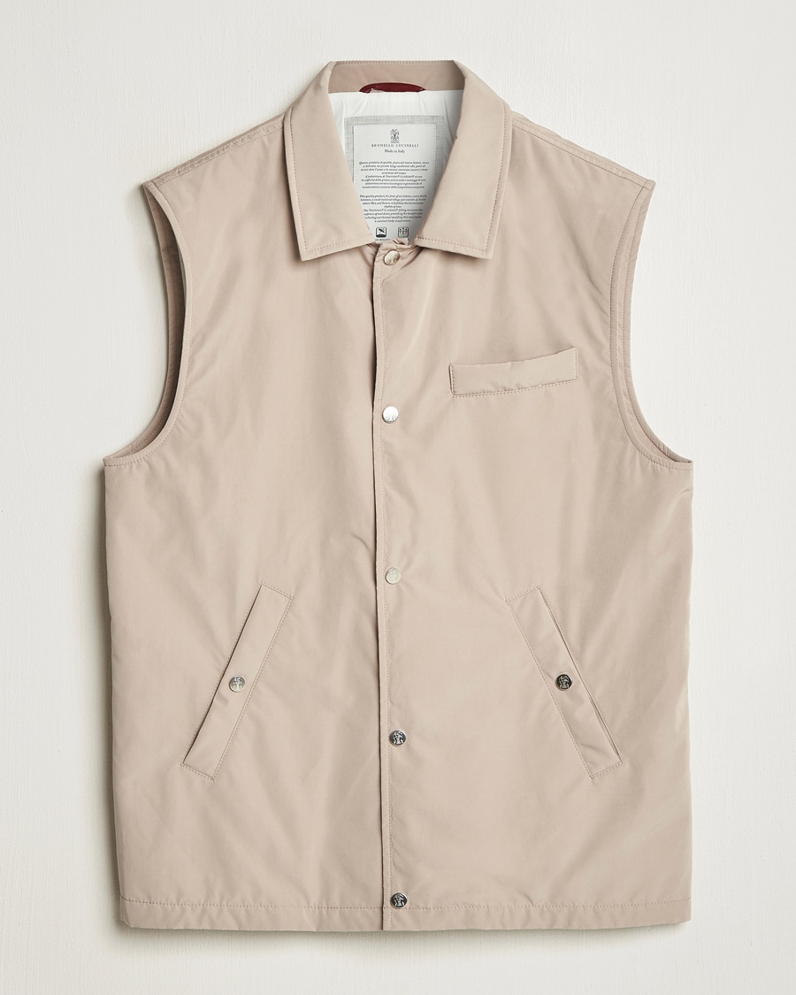Herr | Västar | Brunello Cucinelli | Padded Nylon Gilet Beige