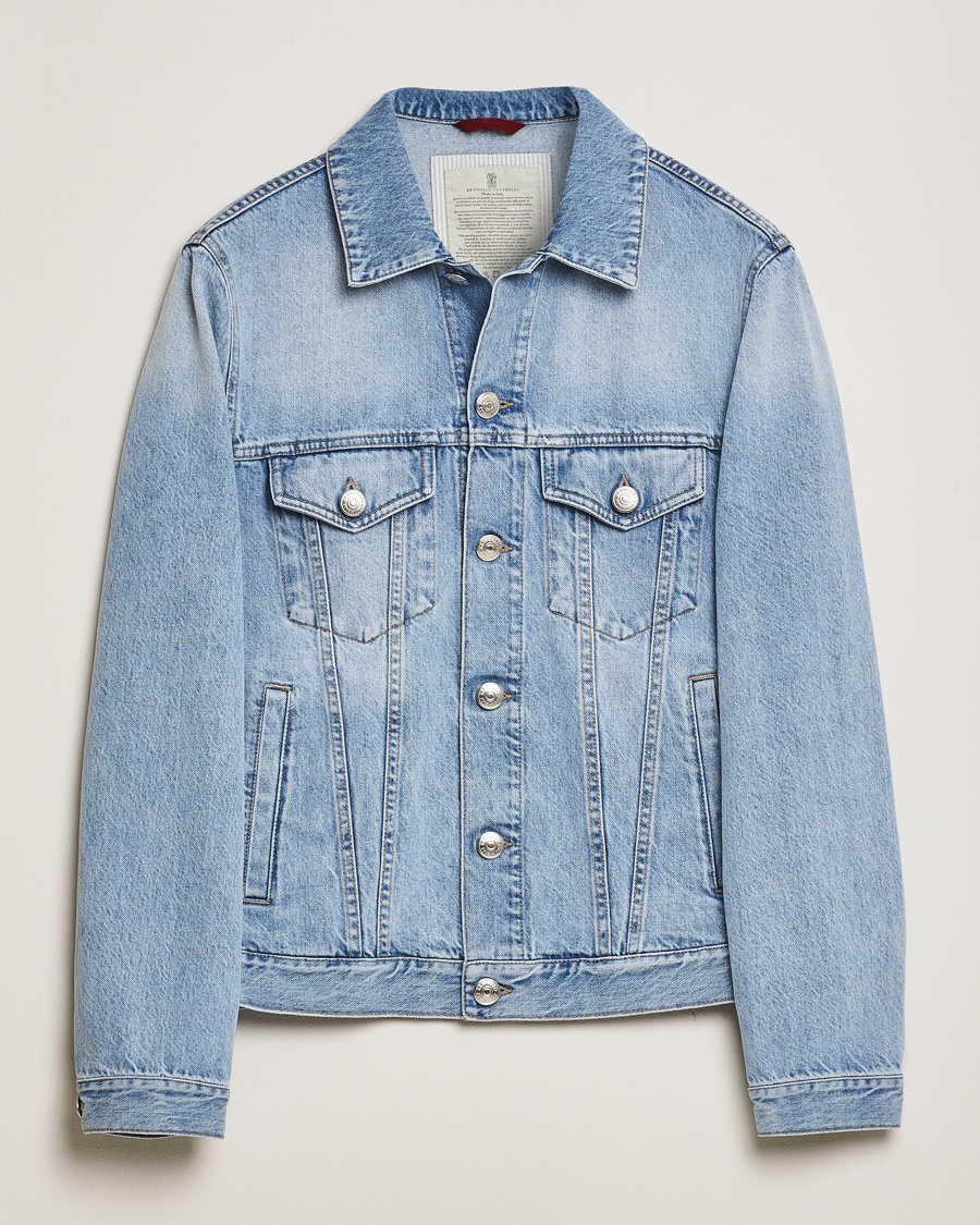Herr | Jeansjackor | Brunello Cucinelli | Denim Jacket Light Blue