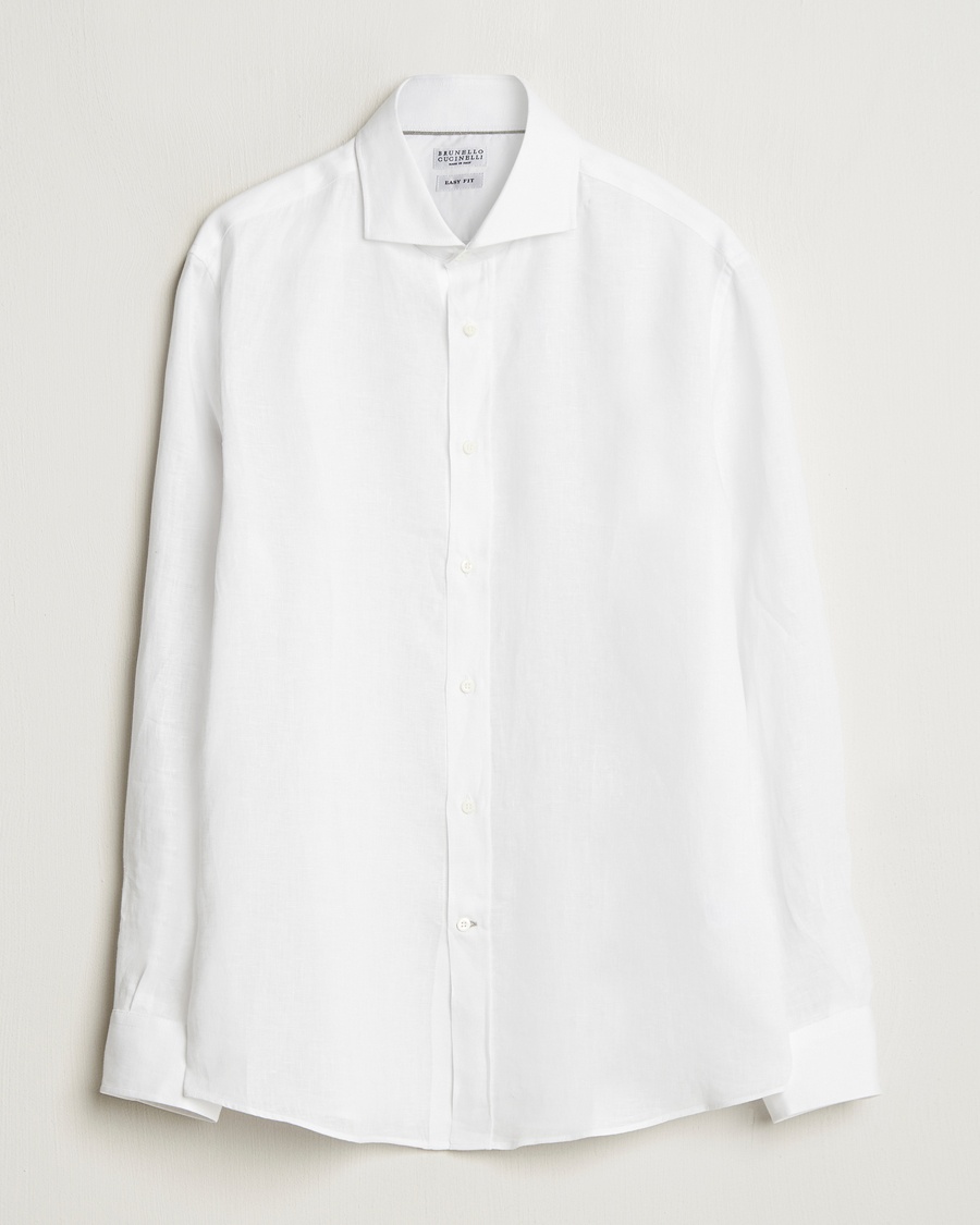 Brunello Cucinelli Easy Fit Linen Shirt White – Vit