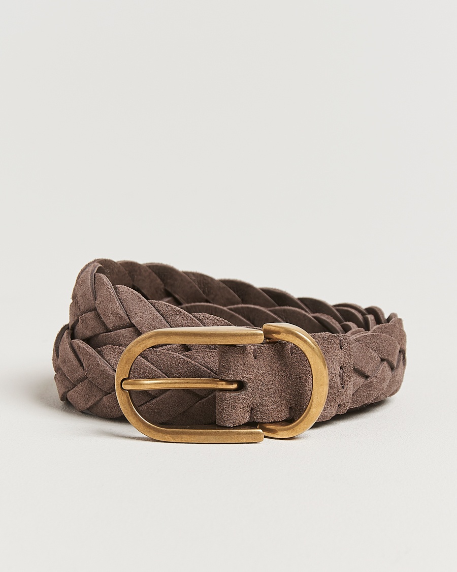 Herr | Lojalitetserbjudande | Brunello Cucinelli | Braided Belt Brown Suede