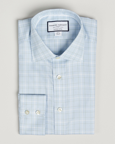 Herr | Charles Tyrwhitt | Charles Tyrwhitt | Egyptian Cotton Pow Check Shirt Green/Blue