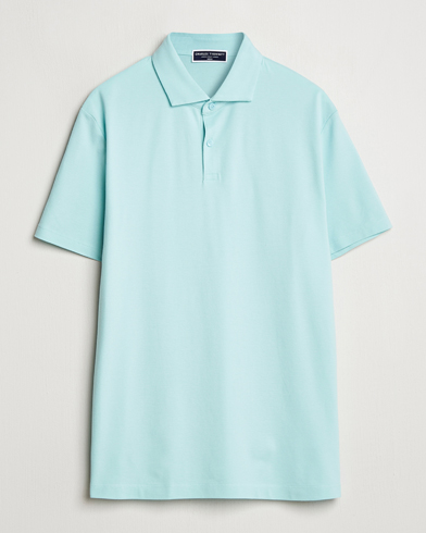 Herr | Pikéer | Charles Tyrwhitt | Short Sleeve Cotton Pique Polo Aqua