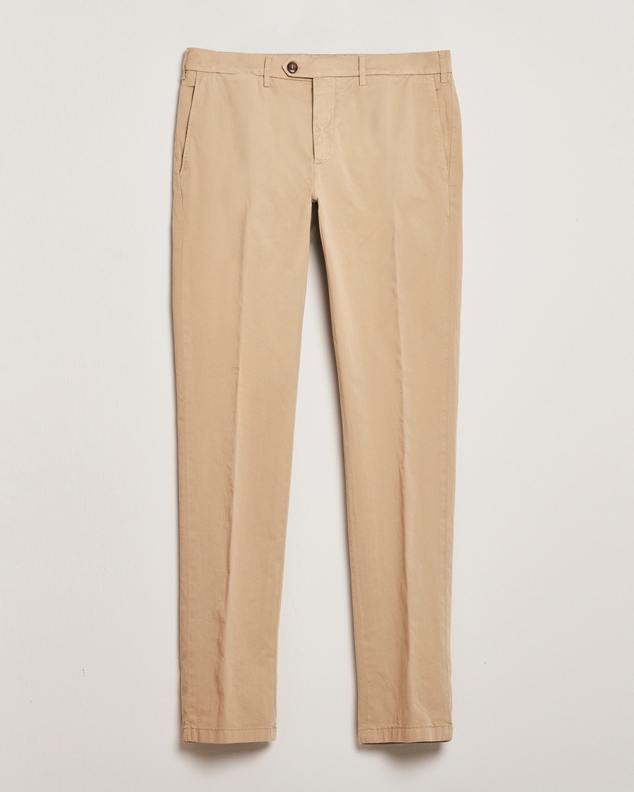 Herr | Chinos | Canali | Slim Fit Cotton Stretch Chinos Beige