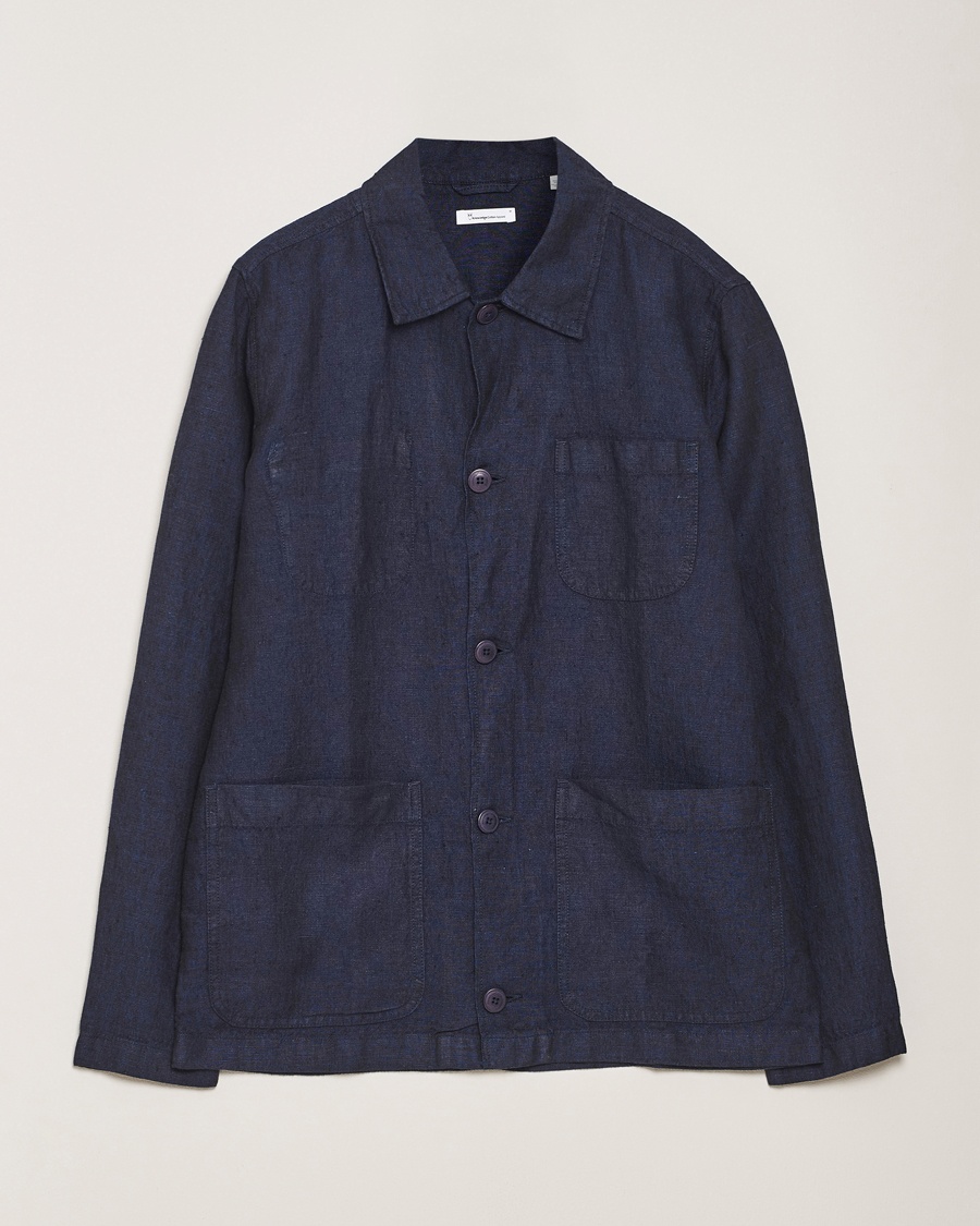Herr | | KnowledgeCotton Apparel | Linen Overshirt Total Eclipse
