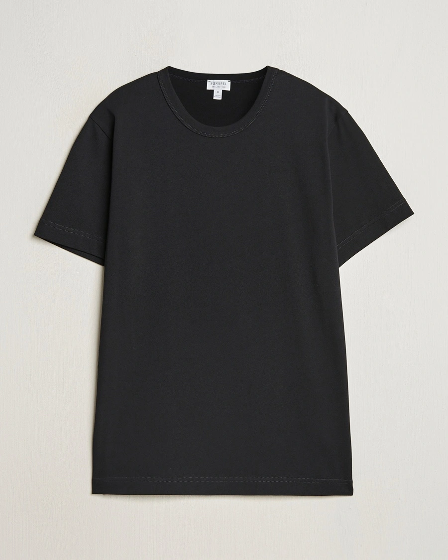 Herr | T-Shirts | Sunspel | Single Jersey Supima Cotton T-Shirt Black
