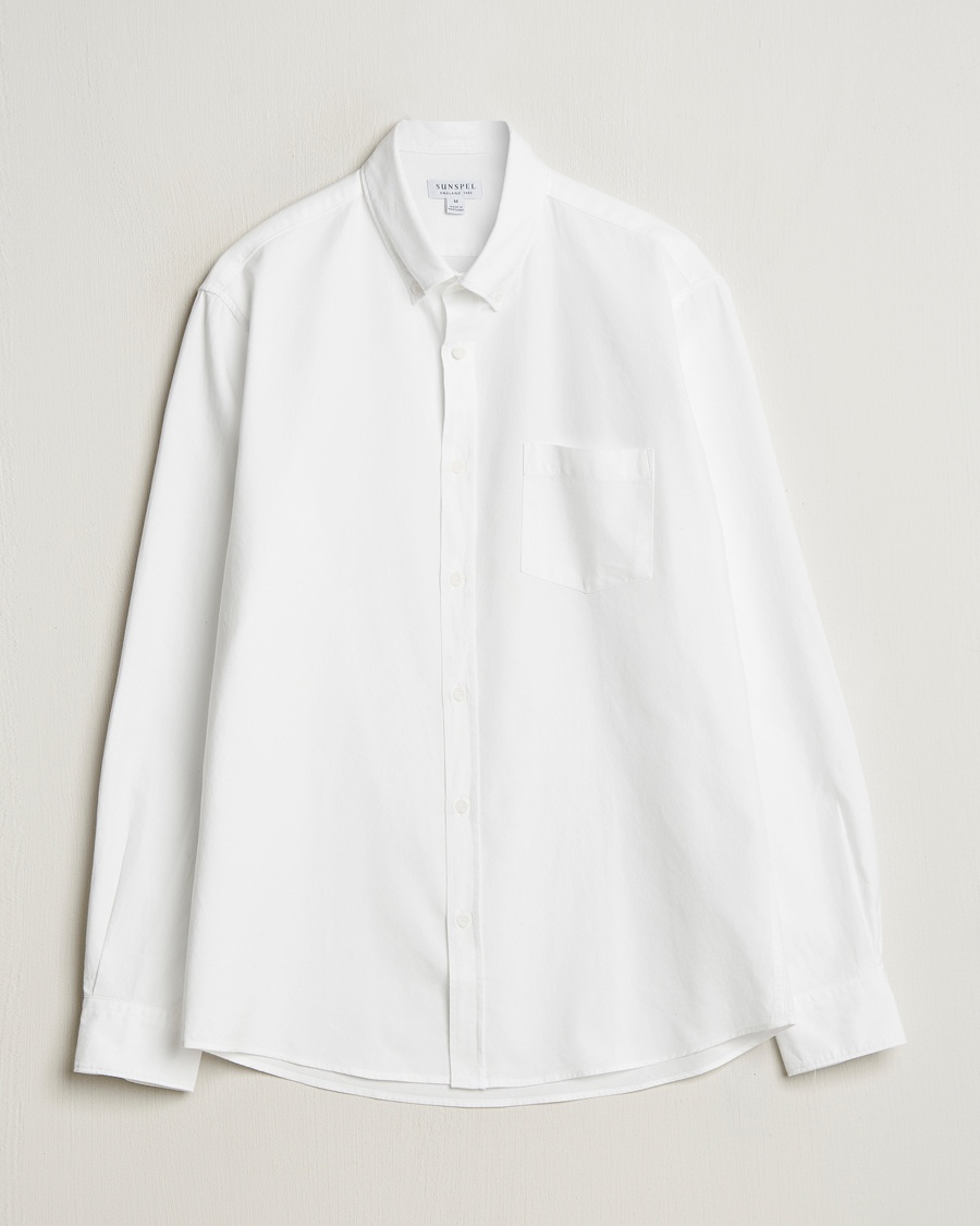 Sunspel Oxford Button Down Shirt White – Vit