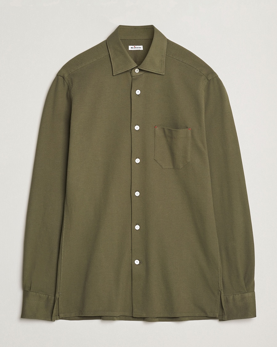 Herr | Skjortor | Kiton | Jersey Piquet Shirt Militare