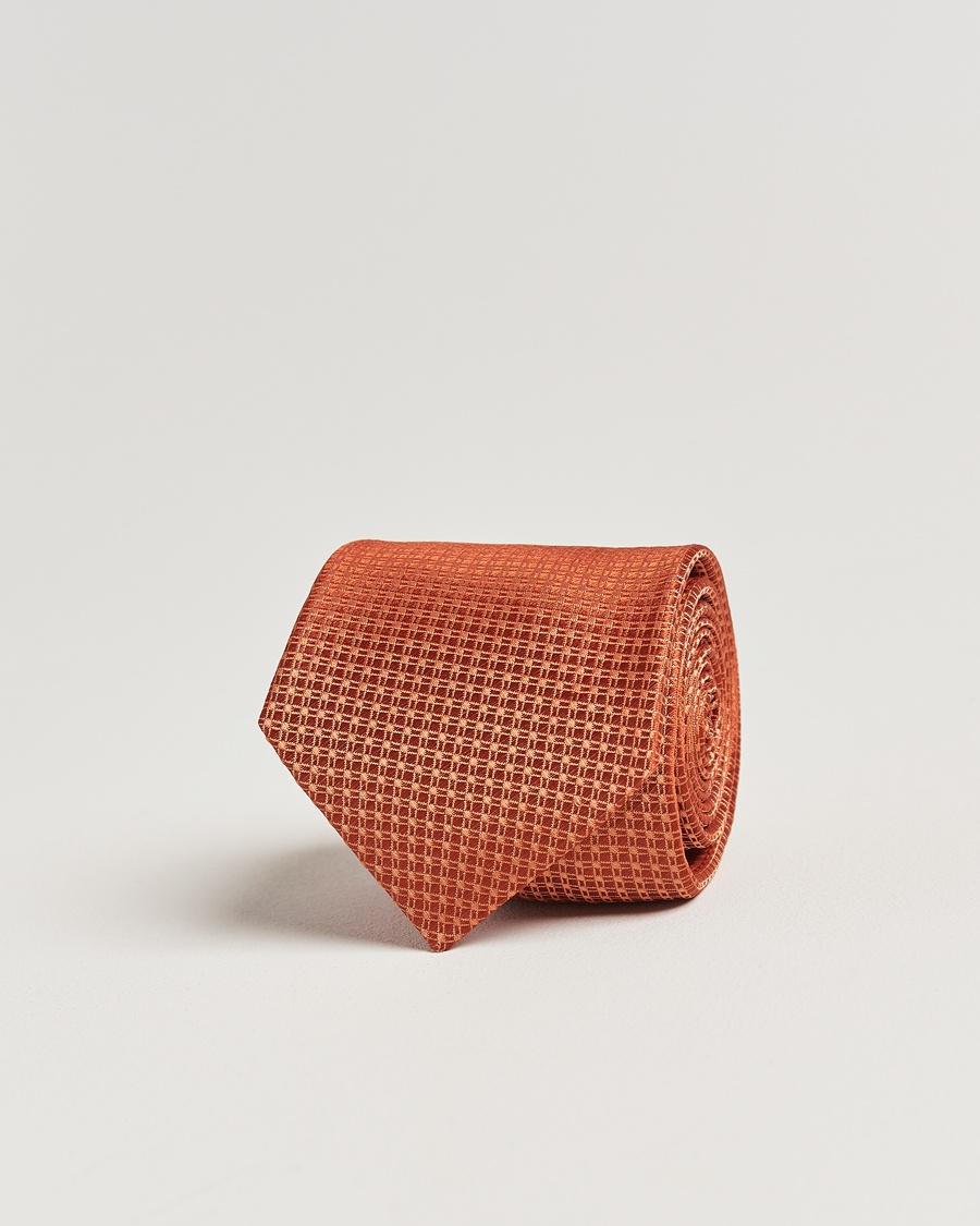 Herr | Luxury Classics | Kiton | Structured Silk Tie Orange