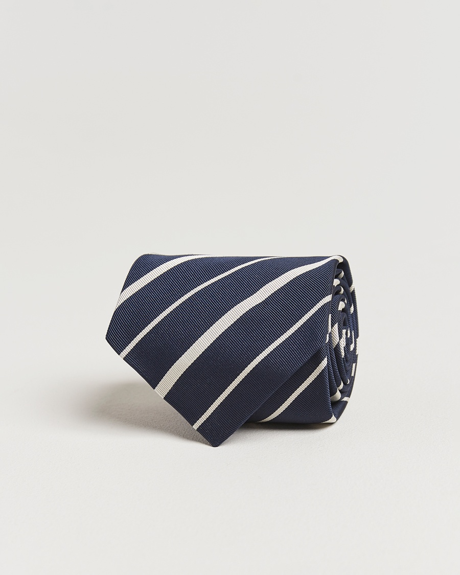 Herr | Ralph Lauren Purple Label | Ralph Lauren Purple Label | Repp Stripe Silk Tie Navy