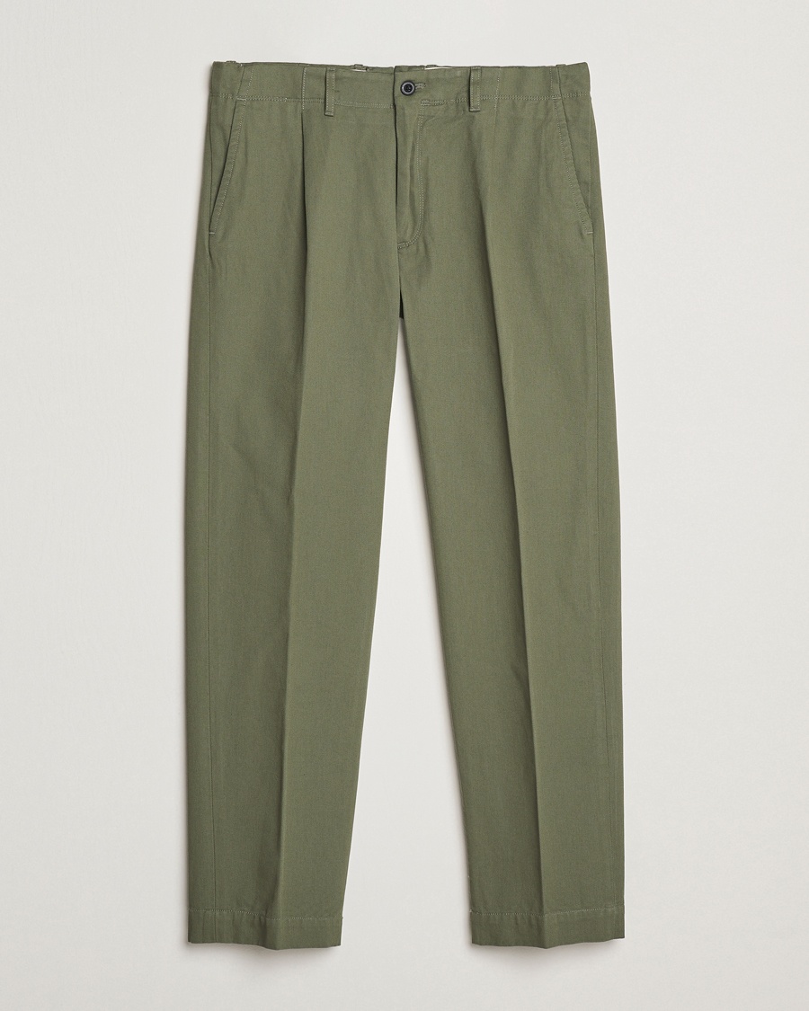 Herr | Slowear | Incotex | Regular Fit Uniform Cotton Slacks Military