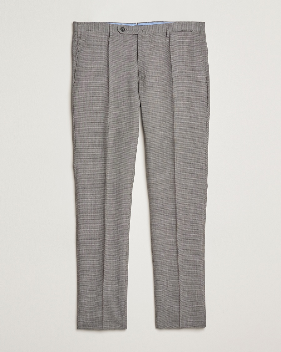 Herr | Slowear | Incotex | Slim Fit Micro Houndstooth Wool Trousers Light Grey