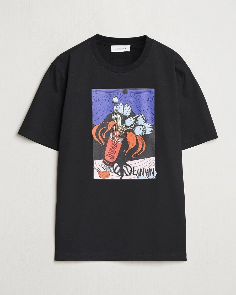 Herr | Svarta t-shirts | Lanvin | Vase Print T-Shirt Black