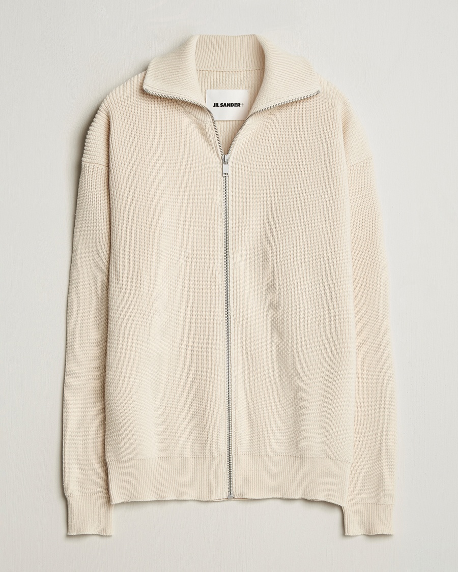 Herr | Full-zip | Jil Sander | Rib Full Zip Cardigan Porcelain