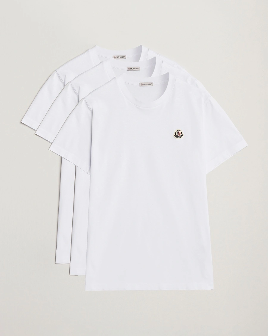 Herr | Wardrobe Basics | Moncler | 3-pack Logo T-Shirts White