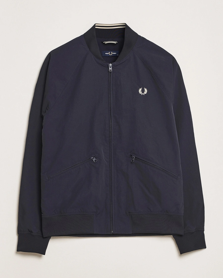 Herr | Fred Perry | Fred Perry | Textured Tennis Bomber Jacket Navy