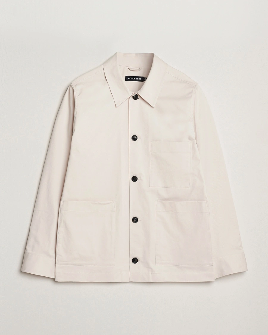 Herr | Overshirts | J.Lindeberg | Easton Cotton Overshirt Moonbeam