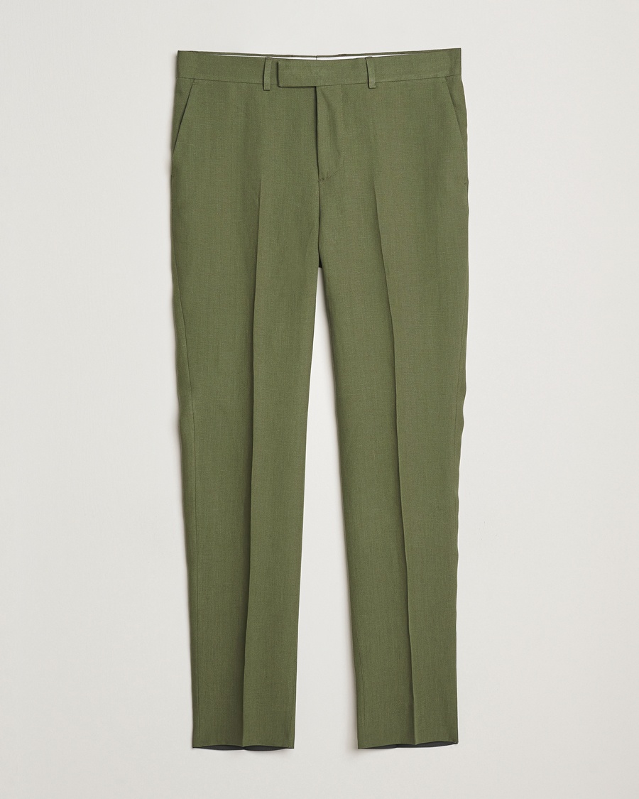 Herr | J.Lindeberg | J.Lindeberg | Grant Super Linen Pants Olivinie