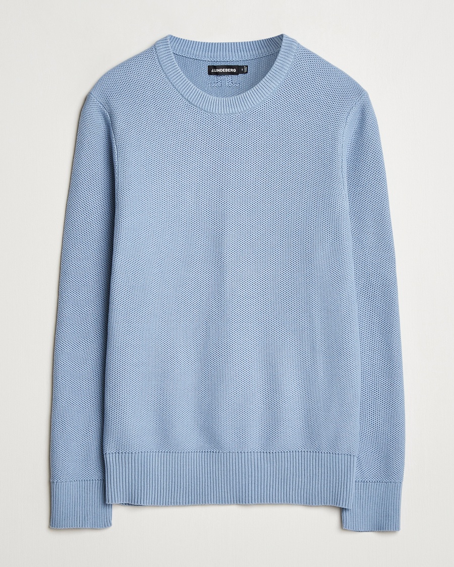 Herr | Stickade tröjor | J.Lindeberg | Arthur Organic Cotton Knit Rain Washed